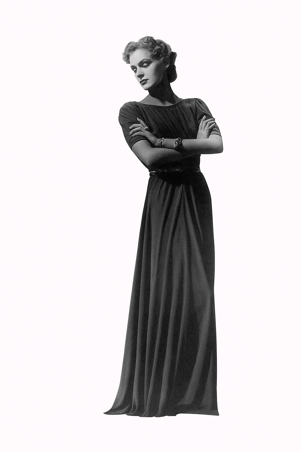 Mannequin avec Double manchette aux motifs enroulés signée Belperron